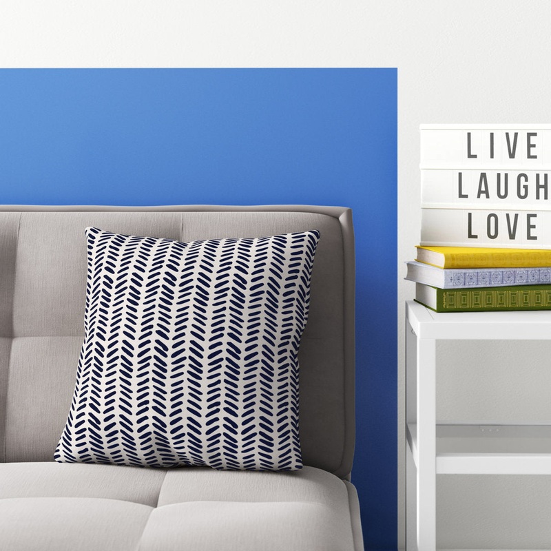 Square Pillow Cover & Insert Designs Direct Creative Group Color: Navy Size: 20″ x 20″