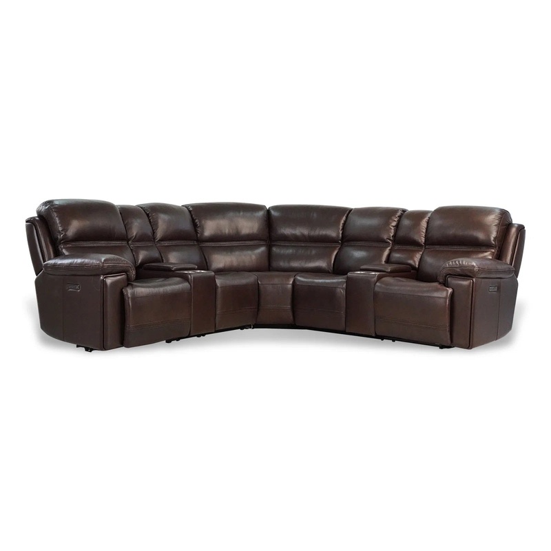 116” Wide Genuine Leather Symmetrical Reclining Corner Sectional