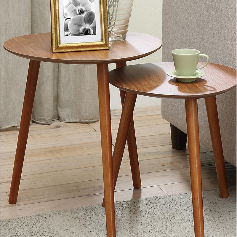 Amethist 2 Piece Nesting Tables with Solid Wood Legs Wade Logan