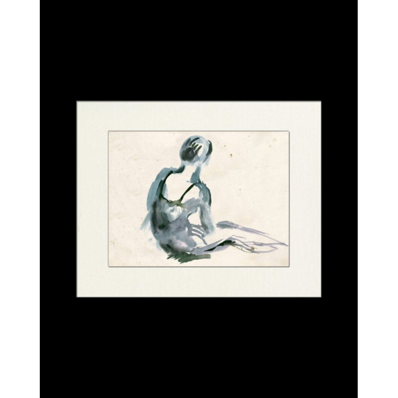 Ballerina in Blue 1 With Frame-21”x17”