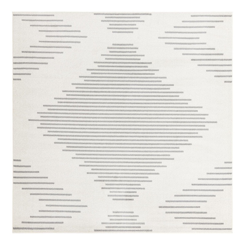 Cohutta Geometric Grey and Ivory Area Rug The Twillery Co. Rug Size: Square 9’10”