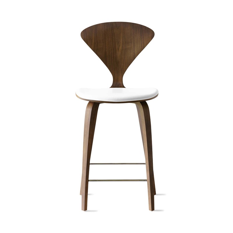 Stool with Wood Base – Upholstered Seat