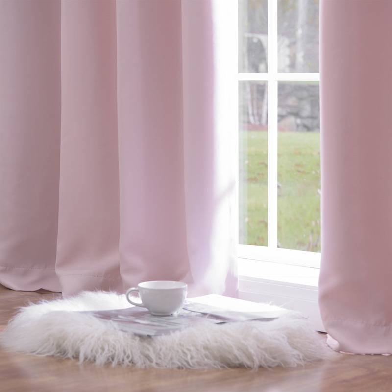 Bantam Solid Blackout Thermal Rod Pocket Curtain Panels (Set of 2) Ebern Designs Curtain Color: Light Pink Size per Panel: 52″ W x 120″ L