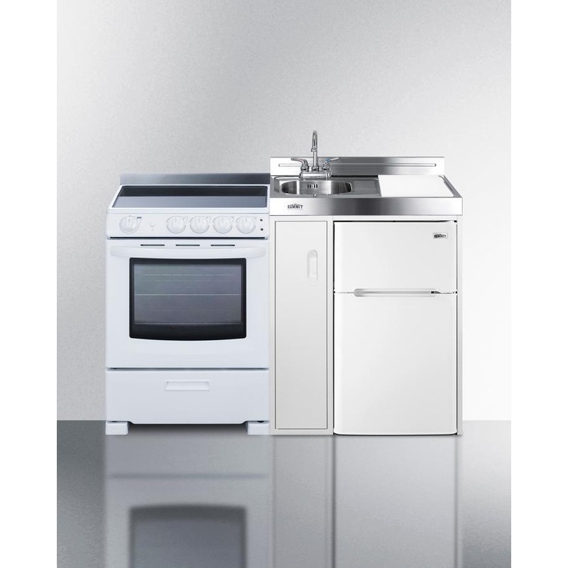 Summit ACK54ELSTW 54″ Wide All-in-one Kitchenette With Electric Range