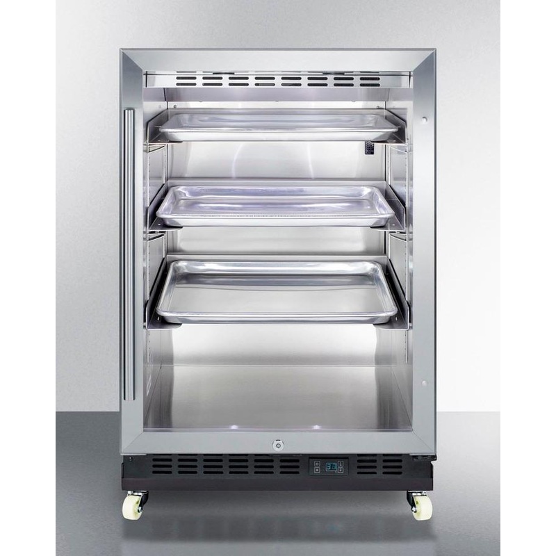 Summit SCR610BLRI 24″ Wide Built-in Mini Reach-in Beverage Center With Dolly