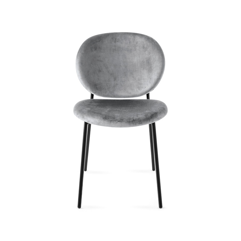 Ins Upholstered Dining Chair with Metal Base
