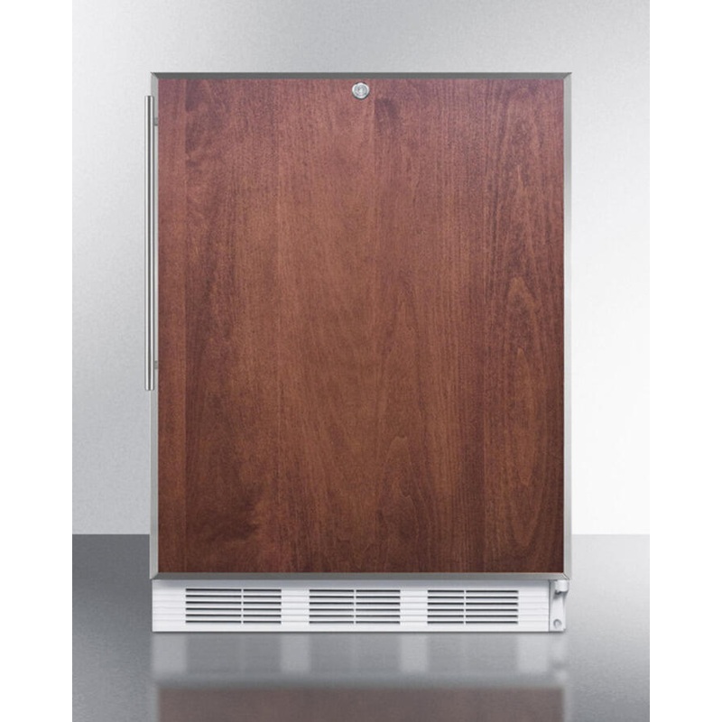 Summit AL650LBIFR Built-In Undercounter Ada Compliant Refrigerator-Freezer For General Purpose Use, W/Dual Evaporator Cooling, Lock, Ss Frame For Slide-In Panels, White Cabinet