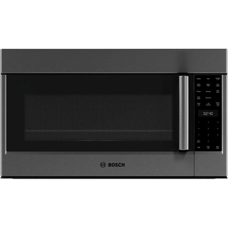 Bosch HMV8045U 800 Series, Over-The-Range Microwave, 30”, Door Hinge: left, Black stainless steel