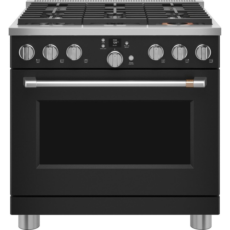 Cafe C2Y366P3TD1 Caf 36″ Smart Dual-Fuel Commercial-Style Range With 6 Burners (Natural Gas)