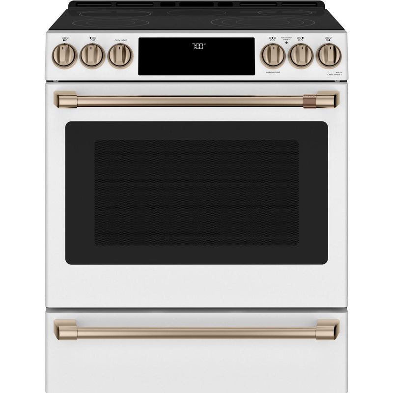 Cafe CES700P4MW2 CAF(EBACK) 30″ Smart Slide-In, Front-Control, Radiant and Convection Range