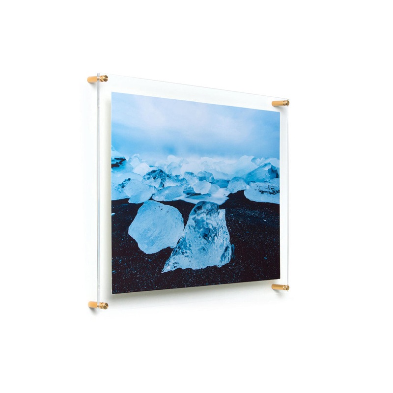Clear UV-Grade Acrylic Modern Floating Picture Frame – Gold Wexel Art Photo Size: 18″ H x 24″ W