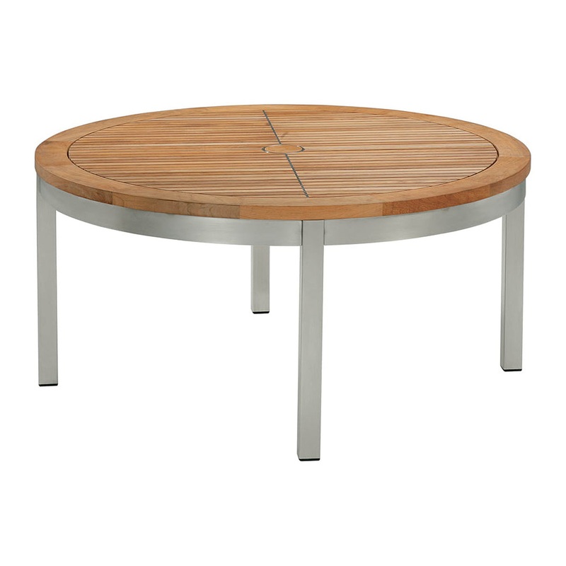 Equinox Circular Conversation Table – Teak Top