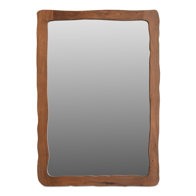 RetroWave Acacia Wood Free-Form Mirror