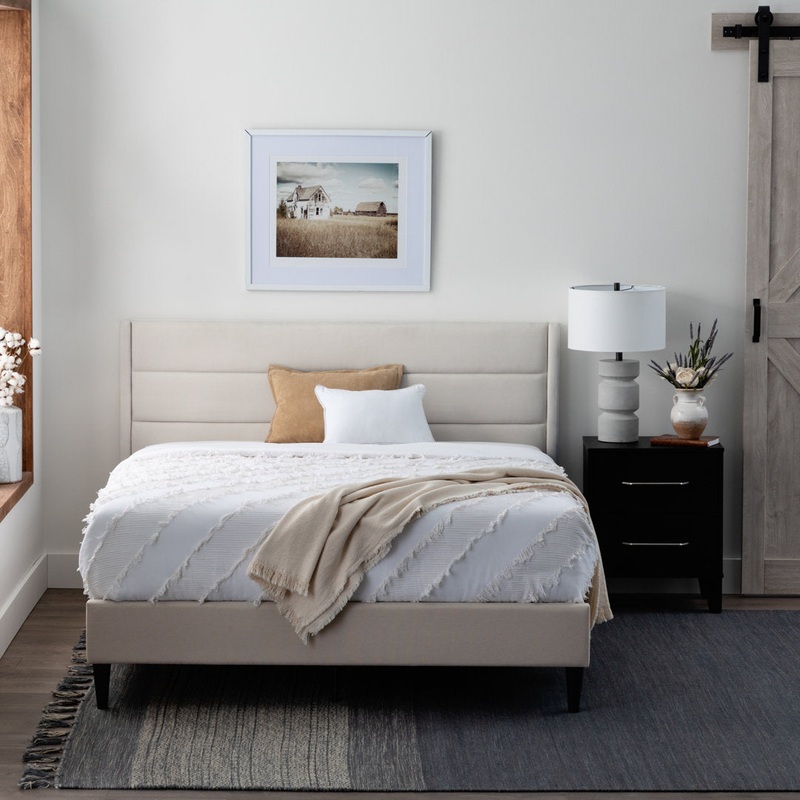 Scarlett Upholstered Platform Bed with Triple-Lined Headboard Mercury Row Color: Pearl Size: King