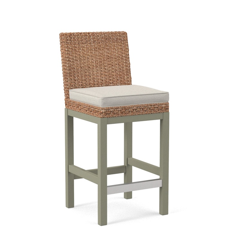 Seagrass Top Counter Stool Braxton Culler Leg Color: Greystone Finish Body Fabric: White Performance Fabric; 0851-94