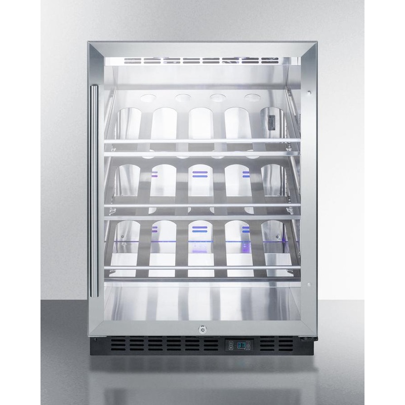 Summit SCR610BLCHCSS 24″ Wide Single Zone Built-in Commercial Wine Cellar