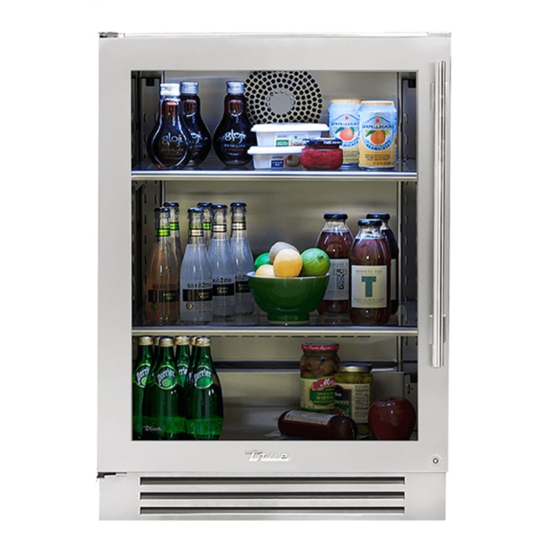 True Residential TUR24LSGC 24 Inch Stainless Glass Door Left Hinge Undercounter Refrigerator
