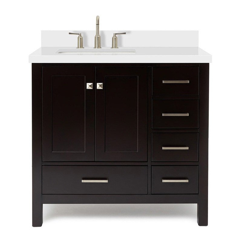 Amariani 37″ Single Bathroom Vanity Set Latitude Run Base Finish: Espresso, Hardware Finish: Satin Nickel