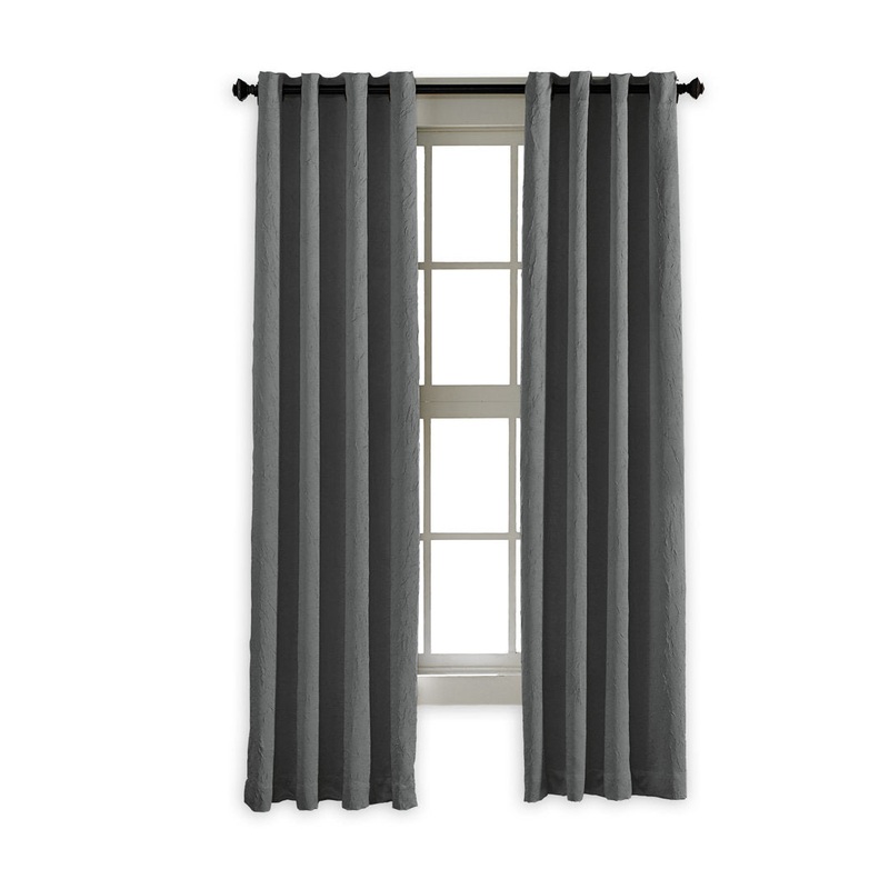 Curtainworks Manzano Solid Color Room Darkening Grommet Curtain Panel Charlton Home Curtain Color: Gray Size per Panel: 50″ W x 132″ L