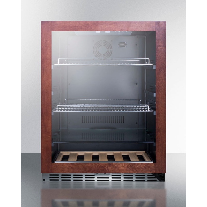 Summit SCR2466PUBPNR Built-In Undercounter Craft Beer Pub Cellar With Glass Door With Panel-Ready Frame, Digital Controls, And Black Cabinet