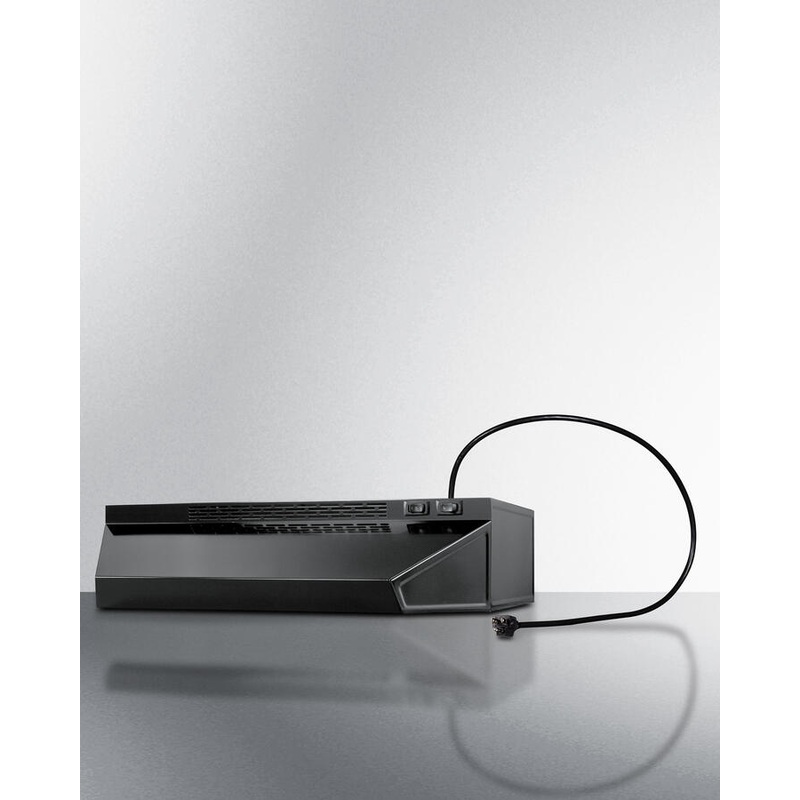 Summit H1624PTCRDBK 24″ Under Cabinet Convertible Range Hood With Plug