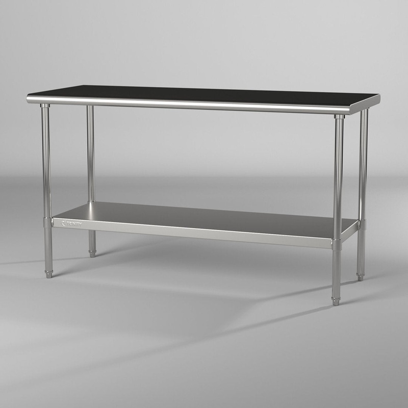 TRINITY EcoStorage NSF Stainless Steel 60 in. W x 24 in. D Utilty Table w/ Adjustable Bottom Shelf Trinity