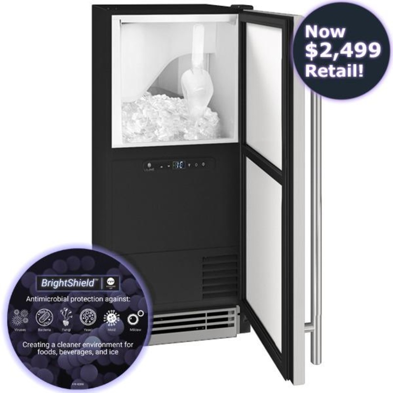 U-Line UHCP115SS81A Hcl115 / Hcp115 15″ Clear Ice Machine With Stainless Solid Finish and Brightshield and Pump (115 V/60 Hz)