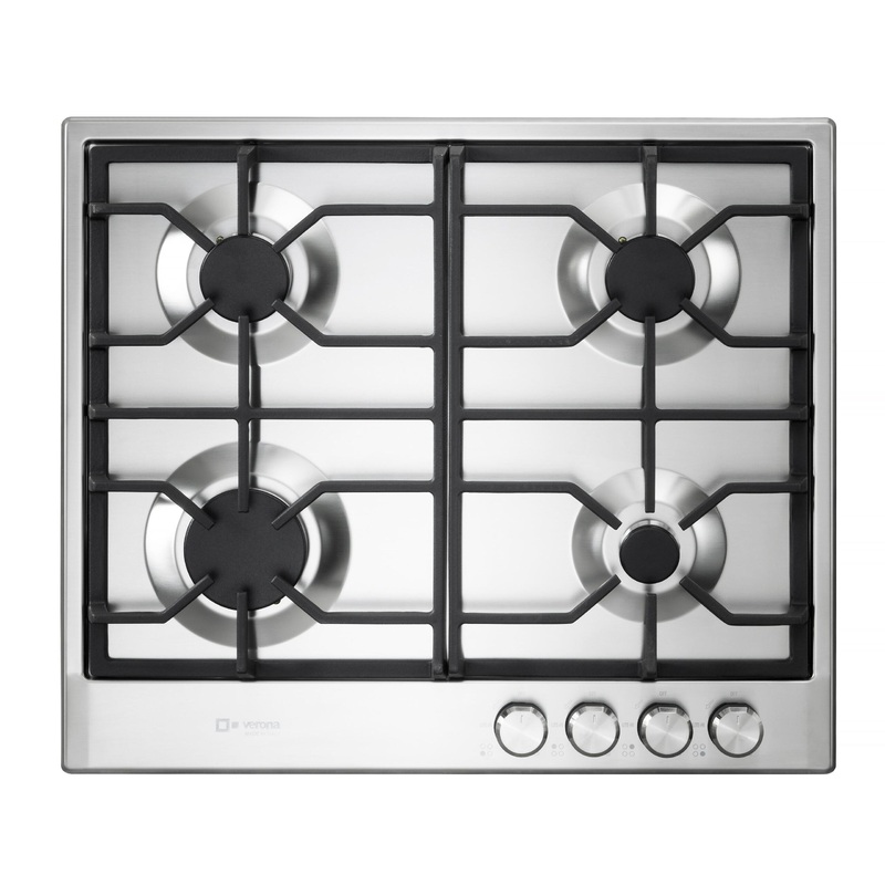 Verona VDGCT424FSS Verona 24″ Designer Gas Cooktop-Brass Burners Ss