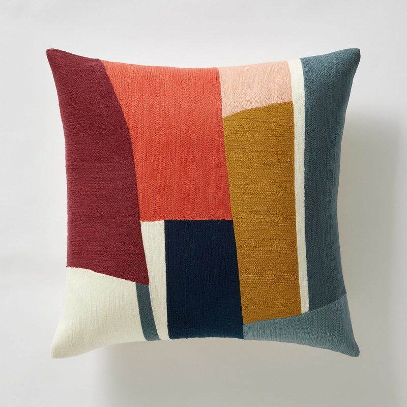 Crewel Geo Pieces Pillow Cover 20″x20″