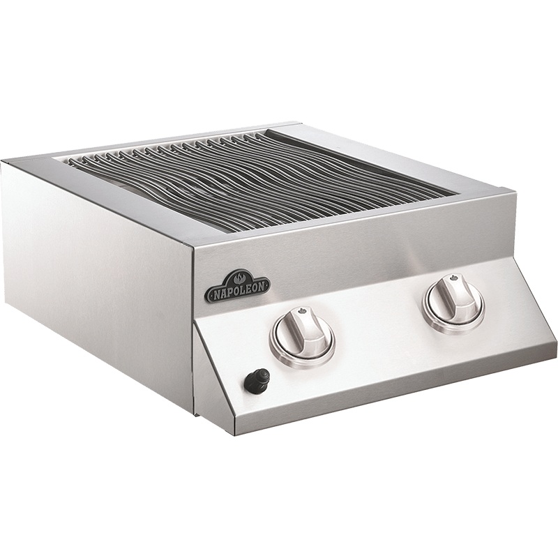 Napoleon Bbq BISB245PFT Built-in Flat Top Dual Side Burner Range Burners , Stainless Steel , Propane