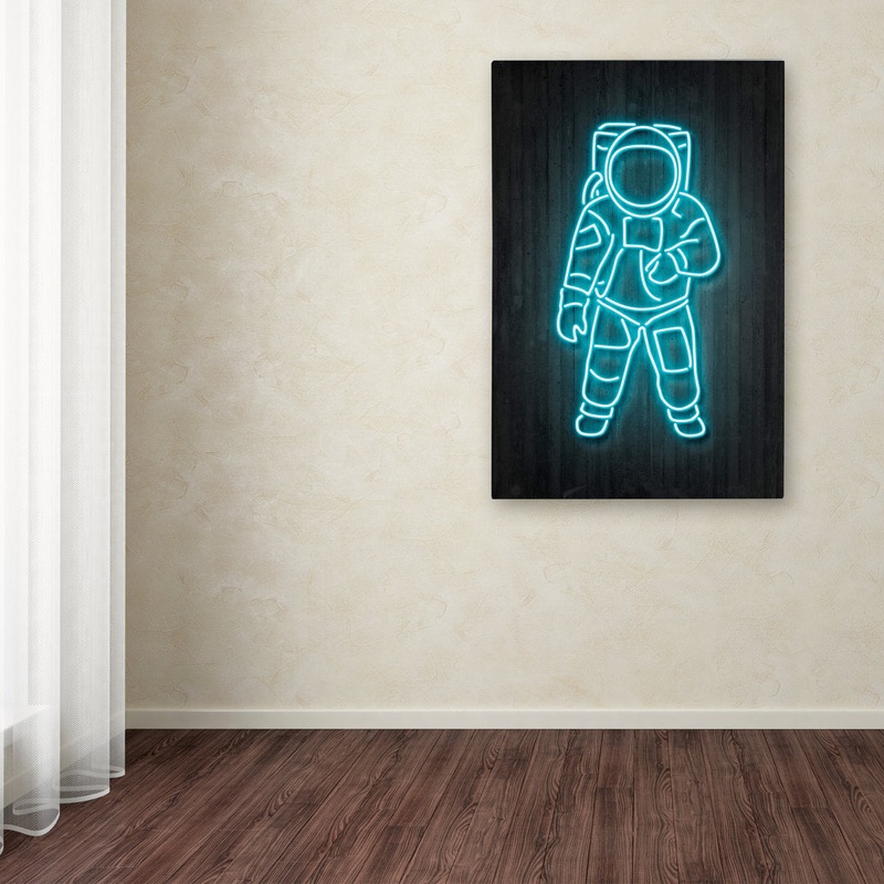 Astronaut’ Graphic Art Print on Wrapped Canvas Trademark Fine Art Size: 24″ H x 16″ W