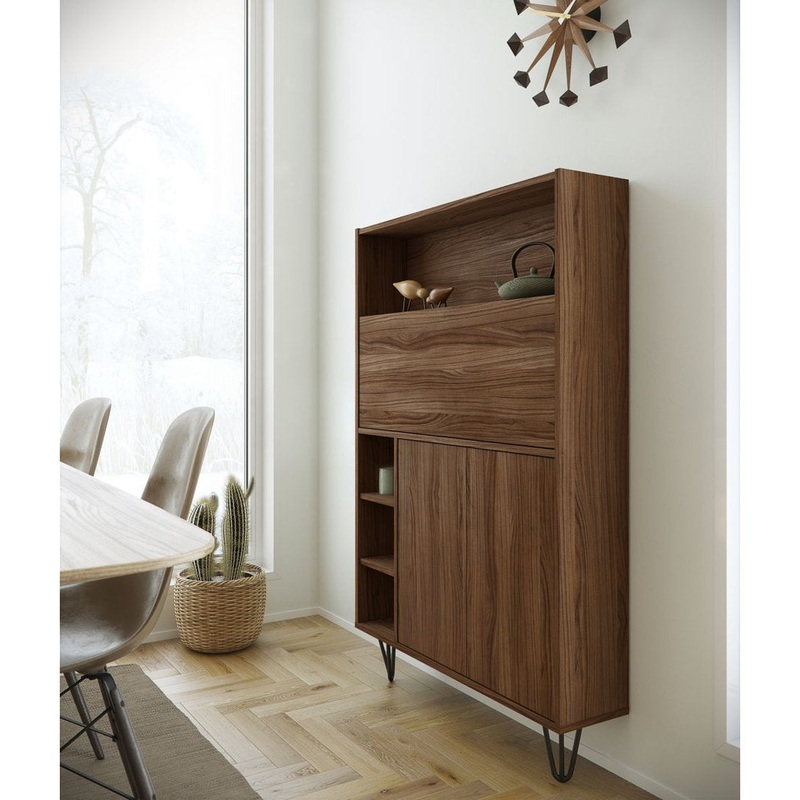 Barta Secretary Desk Wade Logan Color: Walnut