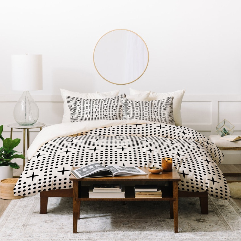 Black/White Microfiber Modern & Contemporary Duvet Cover Deny Designs Size: King Duvet Cover + 2 Shams