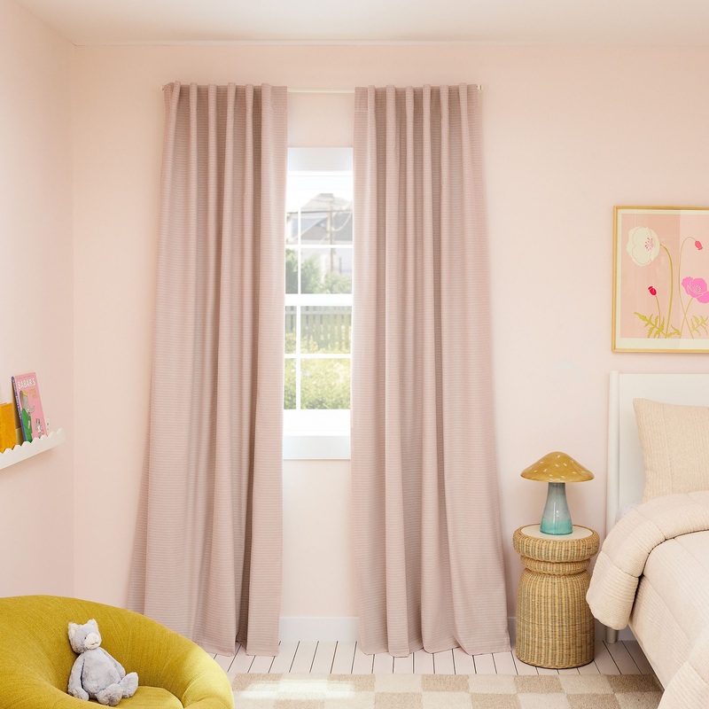 Chambray Tack Stripe Blackout Curtain