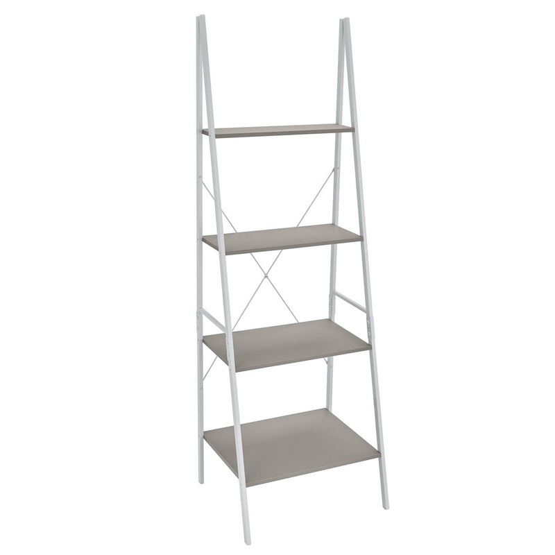 ClosetMaid Industrial 4-Tier Ladder Bookcase ClosetMaid Color: Taupe/White