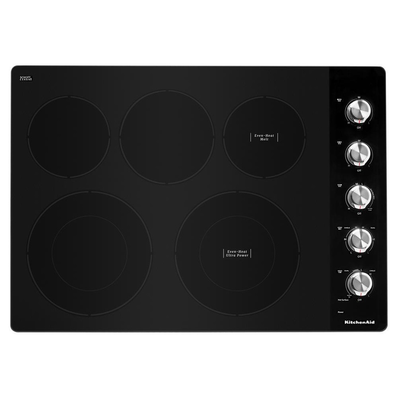 Kitchenaid KCES550HSS 30″ Electric Cooktop with 5 Elements and Knob Controls