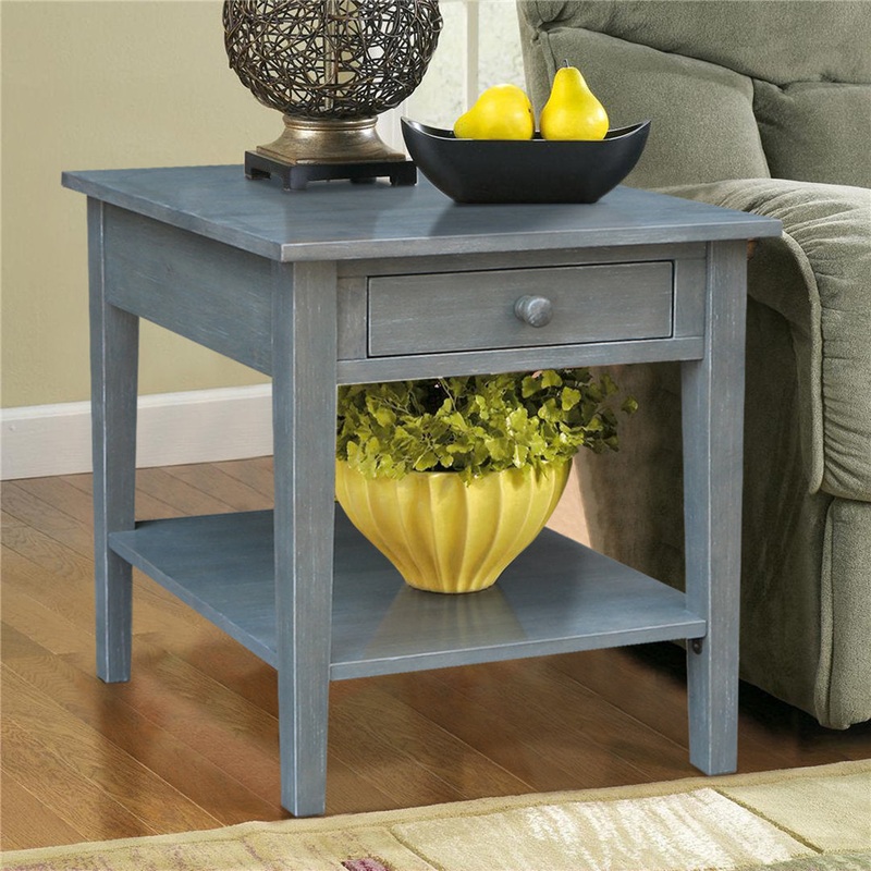 Tillar Solid Wood End Table with Storage Rosecliff Heights Color: Antique Gray