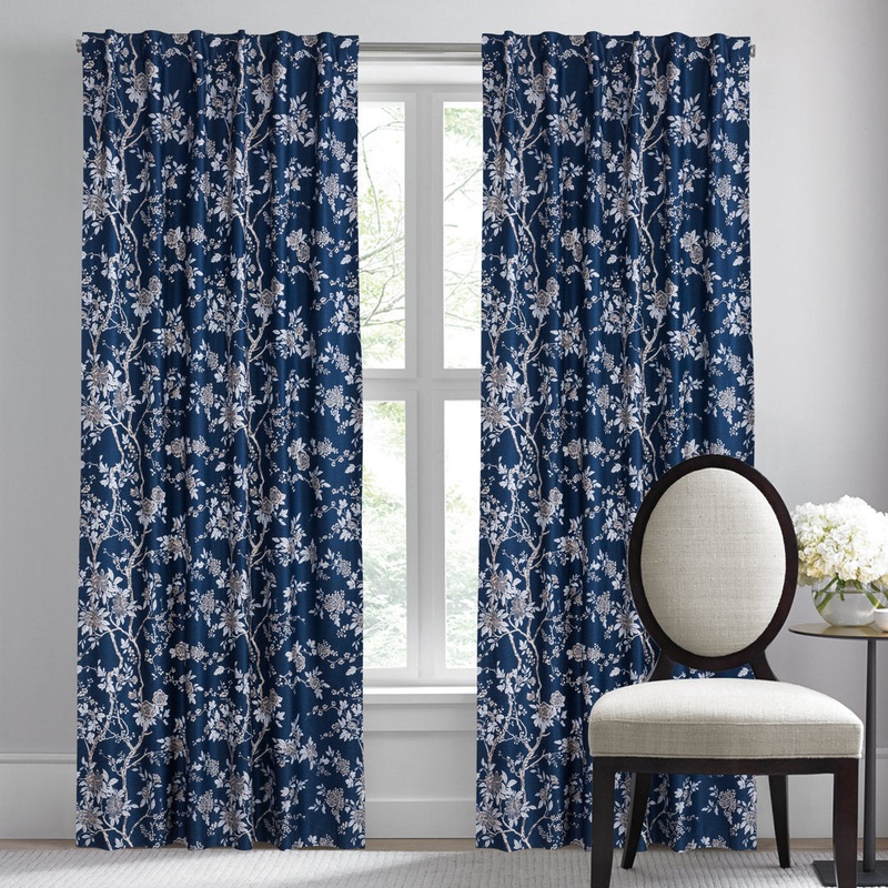 Anzavia Luxury 100% Cotton Floral Blackout Curtain Panels (Set of 2) Sweety Pie Inc Size per Panel: 52″ W x 84″ L