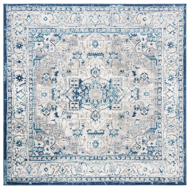 Camila Light Gray/Blue Oriental Rug Kelly Clarkson Home Rug Size: Square 3′