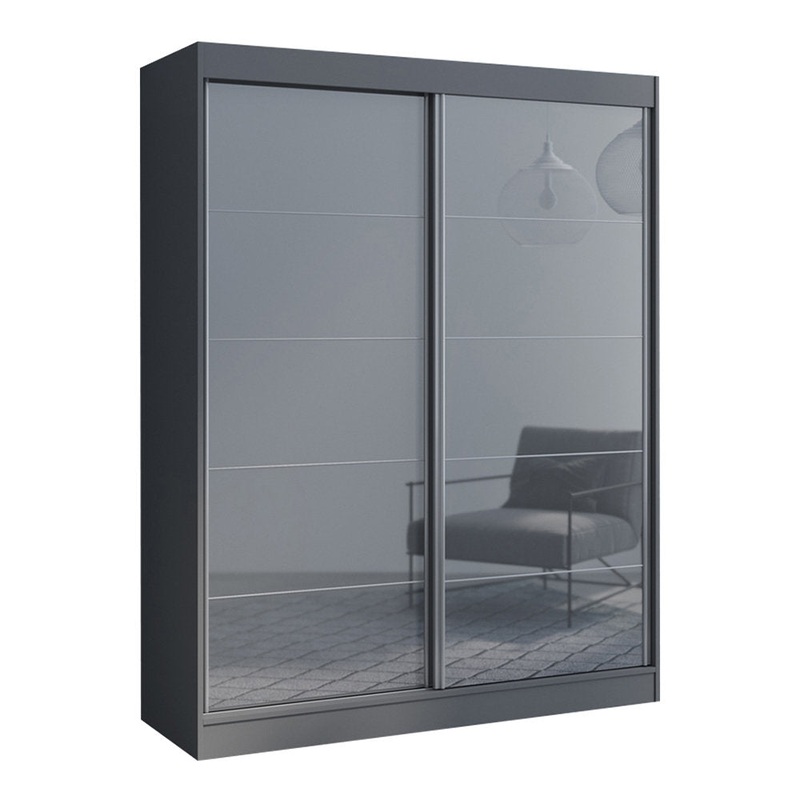 Charlisha Small Armoire Wade Logan Color: Gray Size: 80″ H x 47″ W x 26″ D
