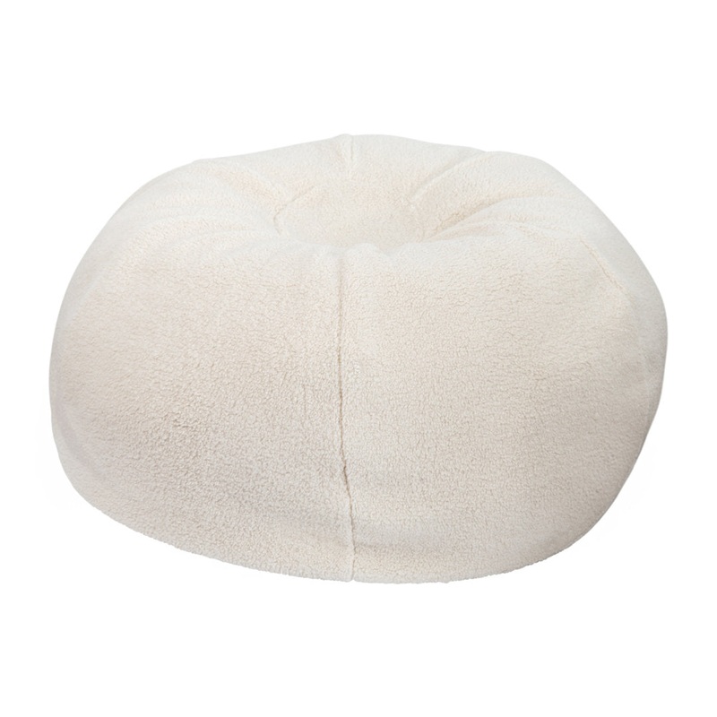 Classic Refillable Cotton Bean Bag Chair Mack & Milo Size: Large Body Fabric: Natural Sherpa Cotton Twill