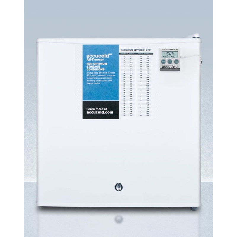 Summit FS24L7PLUS2 Compact Commercially Listed All-Freezer, Manual Defrost With A Lock And Nist Calibrated Thermometer