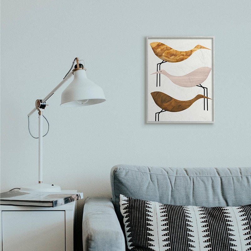 Abstract Tree Pattern Storks Minimal Rustic Birds by Daphne Polselli – Graphic Art Print Corrigan Studio Size: 20″ H x 16″ W x 1.5″ D Format: Gray Framed