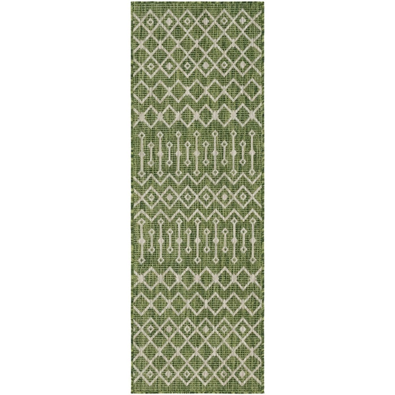 Adley Southwestern Green/Beige Indoor/Outdoor Area Rug Gracie Oaks Rug Size: Runner 2′ x 8′