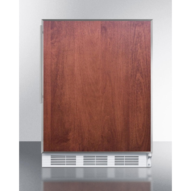 Summit FF7BIFR Commercially Listed Built-In Undercounter All-Refrigerator For General Purpose Use, Auto Defrost W/Ss Door Frame For Slide-In Panels And A White Cabinet