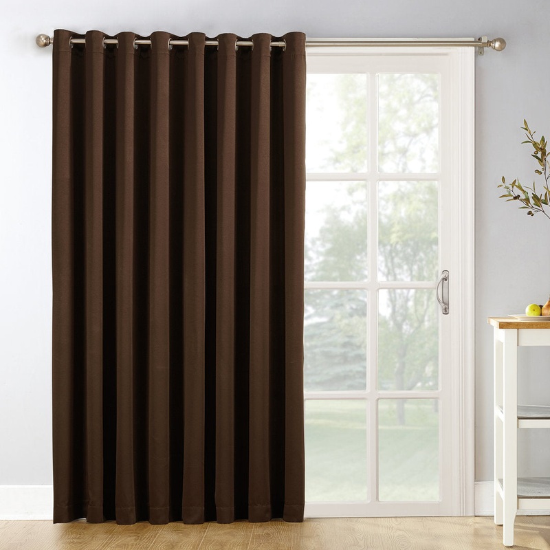 Wayfair Basics Thermal Blackout Grommet Sliding Patio Door Curtain Panel Wayfair Basics Curtain Color: Chocolate
