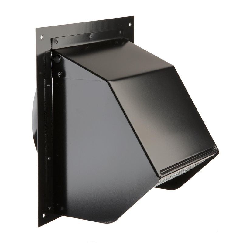 843BL Broan-NuTone Steel Wall Cap for 6″ Round Duct with Backdraft Damper and Bird Screen, Black