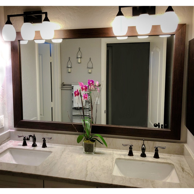 Shmuel Wood Framed with Safety Backing Ideal for Bathroom / Vanity Mirror Wade Logan Size: 28″ x 54″ Finish: Espresso Textured