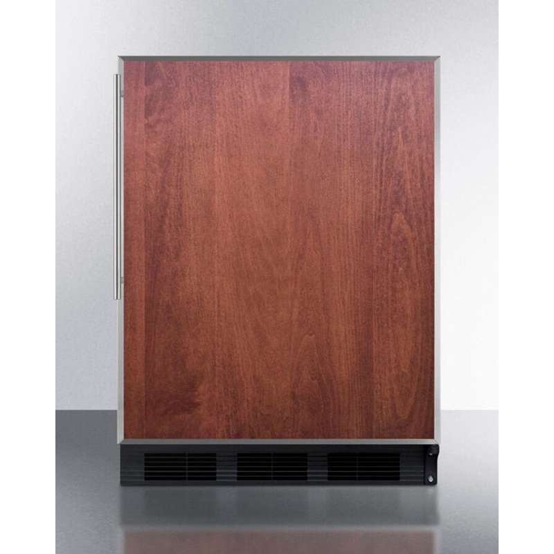 Summit FF7BBIFRADA Ada Compliant Built-In Undercounter All-Refrigerator For General Purpose Or Commercial Use, Auto Defrost W/Ss Door Frame For Slide-In Panels, Black Cabinet