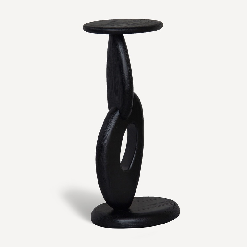 Asymmetric Oak Sculptural Drink Stand